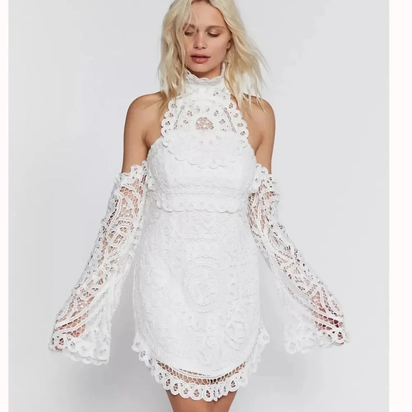 Free People Olympia Lace Bodycon backless Dress Size XS - Picture 1 of 9